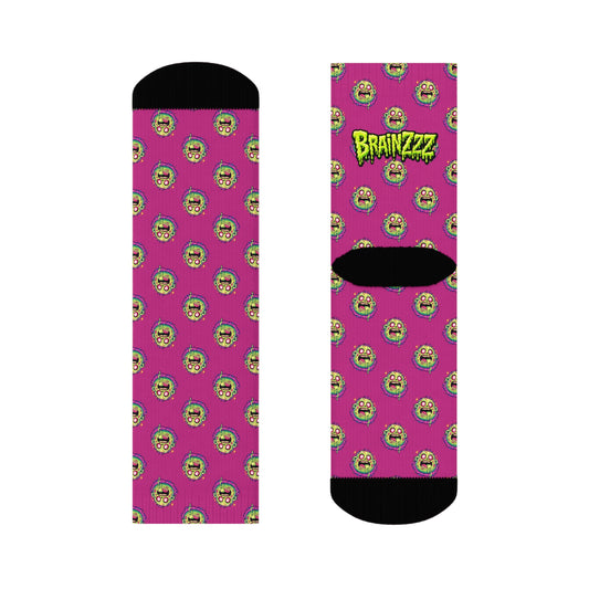 Pink Fat Zombie Crew Socks