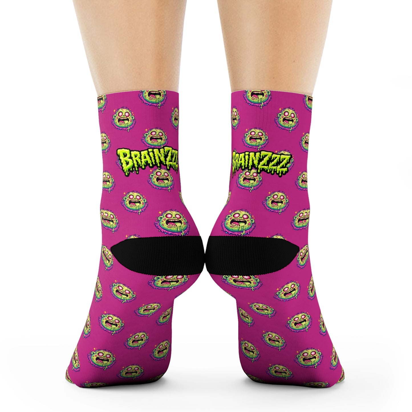 Pink Fat Zombie Crew Socks