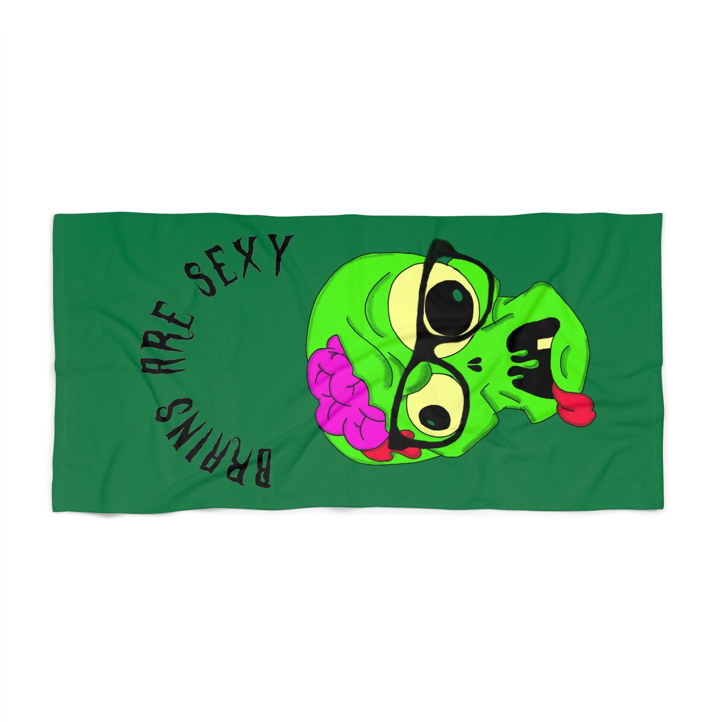 "Brains are Sexy" Nerd Zombie Beach Towel