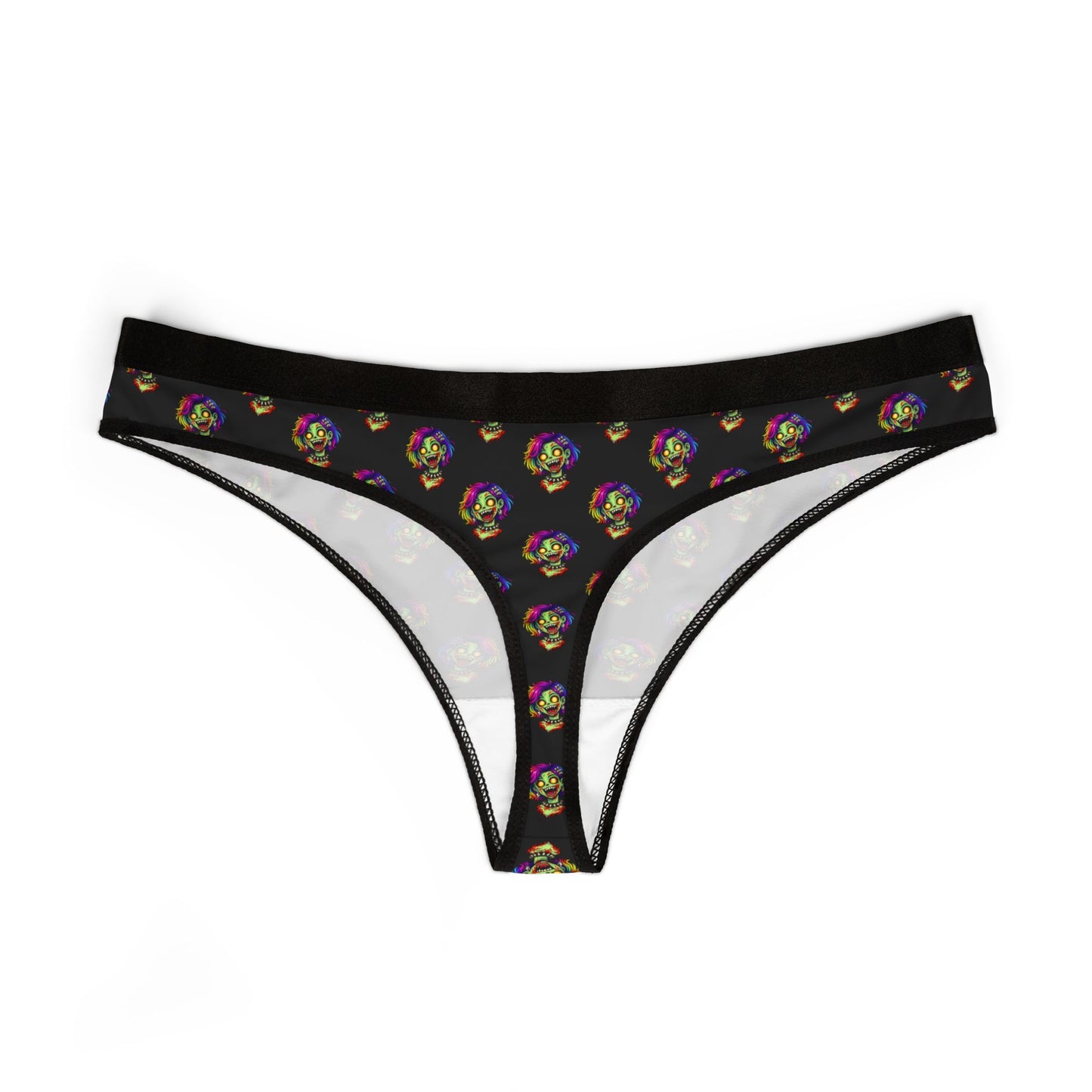 Skull Pattern Women's Thong — Colorful Gothic Skull Print