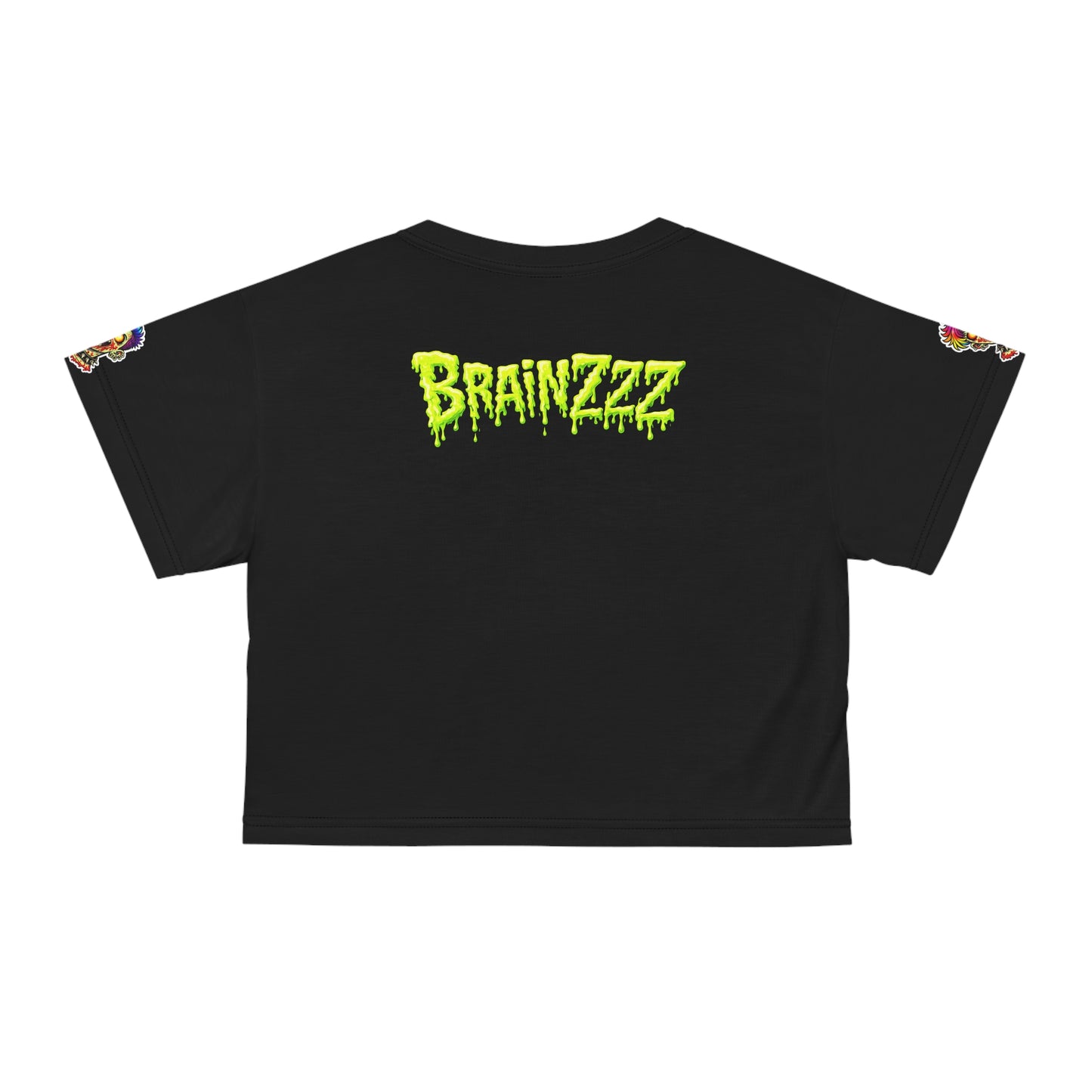 Zombie Punk Crop Tee — Colorful 'BRAI NZZZ' Horror Graphic