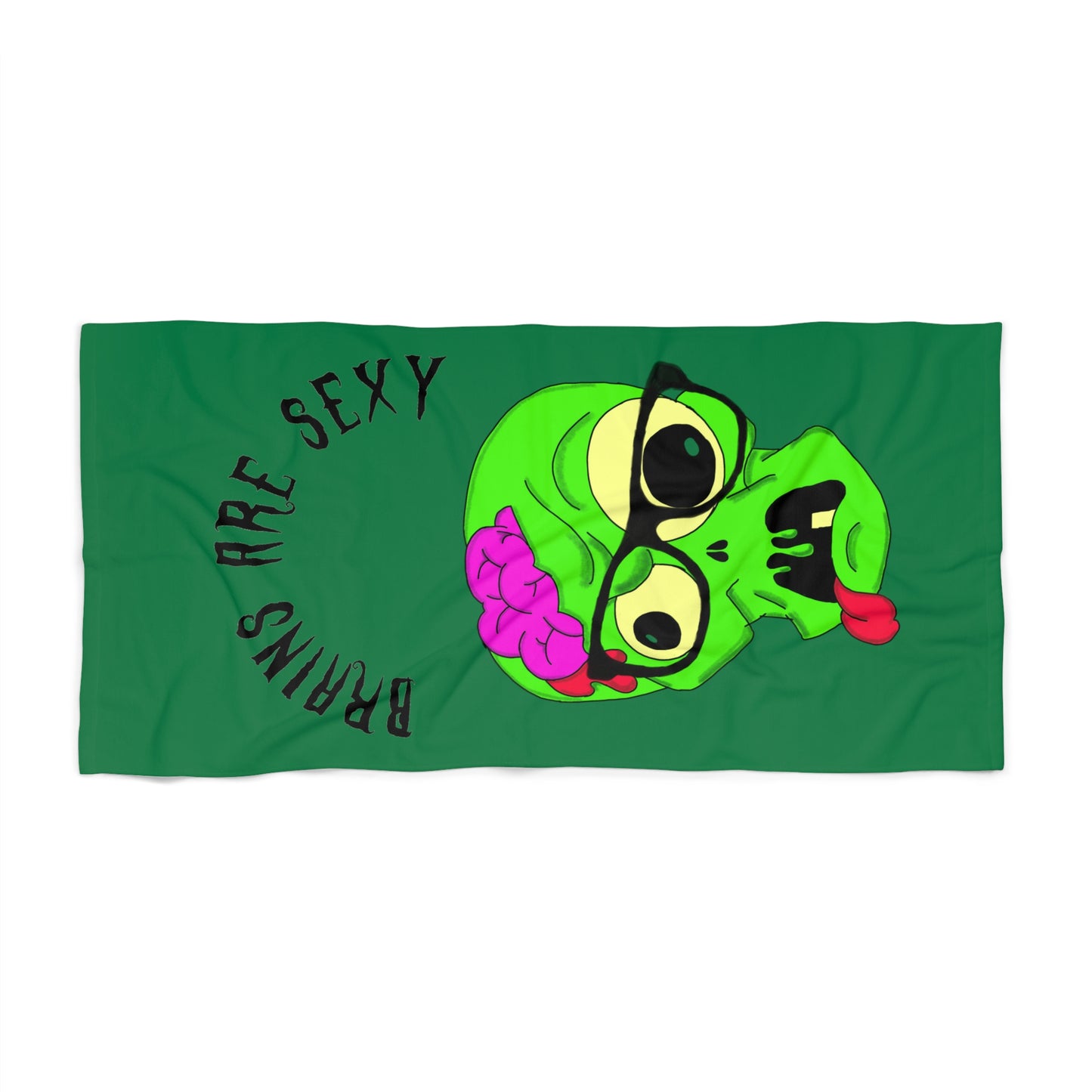 "Brains are Sexy" Nerd Zombie Beach Towel