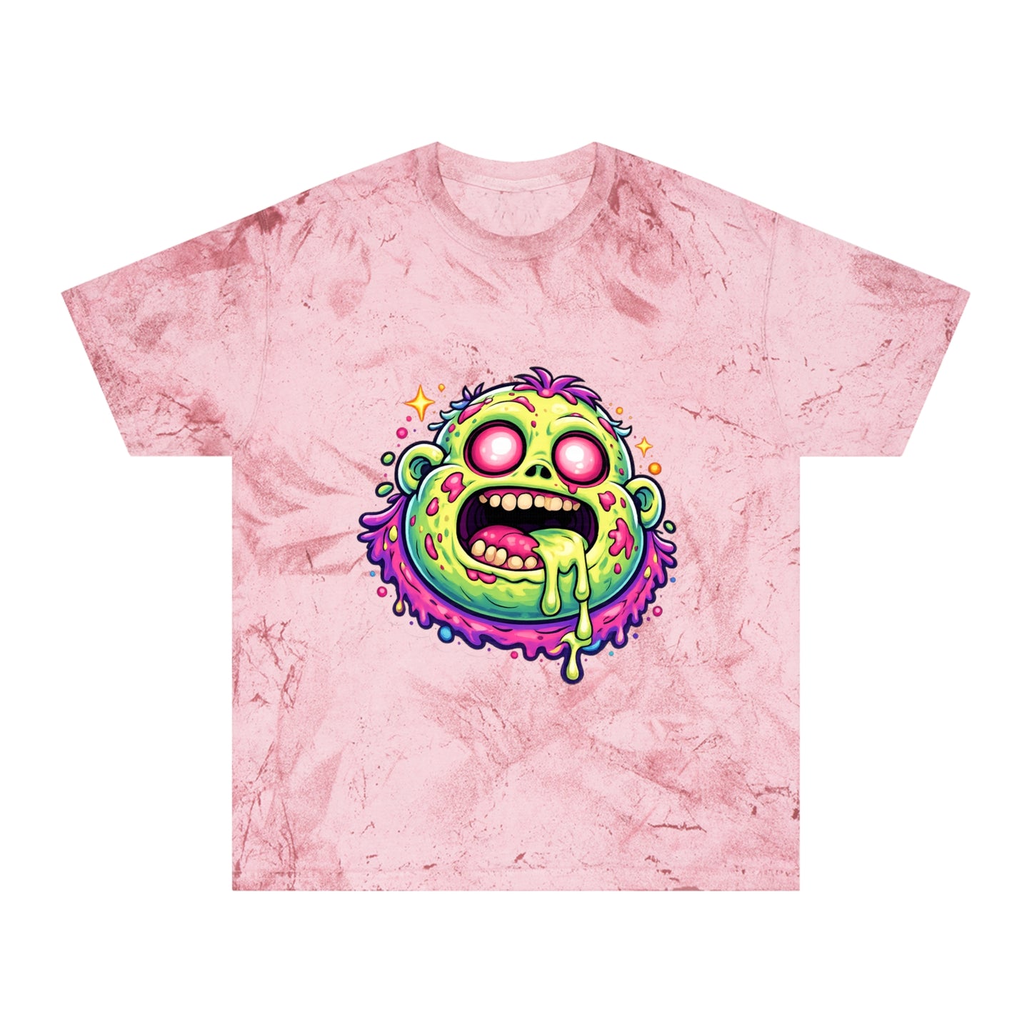 Zombie Brain Graphic T-Shirt — Colorful Creepy Drippy Design