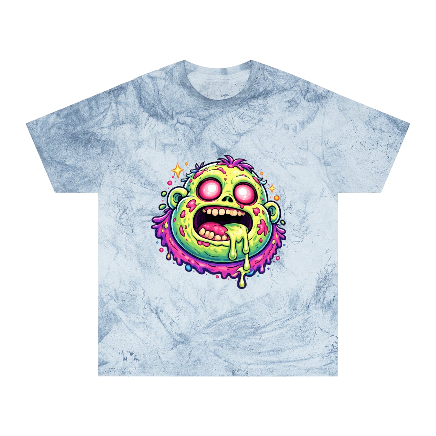 Zombie Brain Graphic T-Shirt — Colorful Creepy Drippy Design