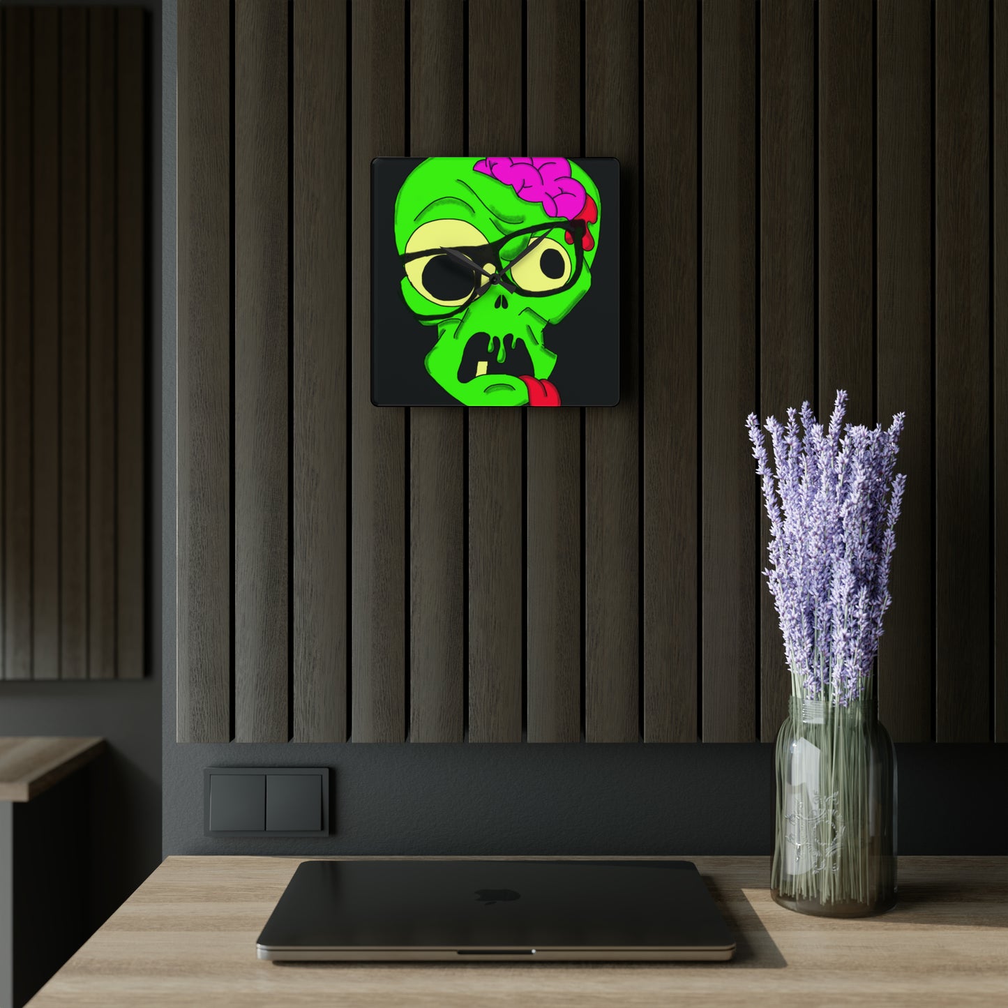 Nerdy Zombie Acrylic Wall Clock