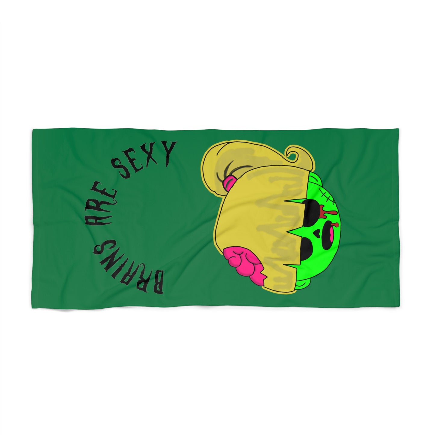 "Brains are Sexy" Girl Zombie Beach Towel