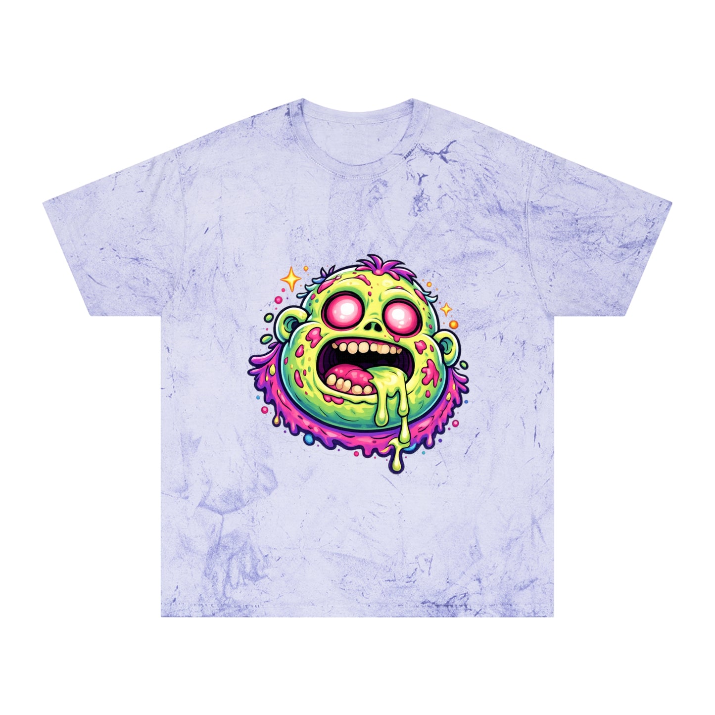 Zombie Brain Graphic T-Shirt — Colorful Creepy Drippy Design