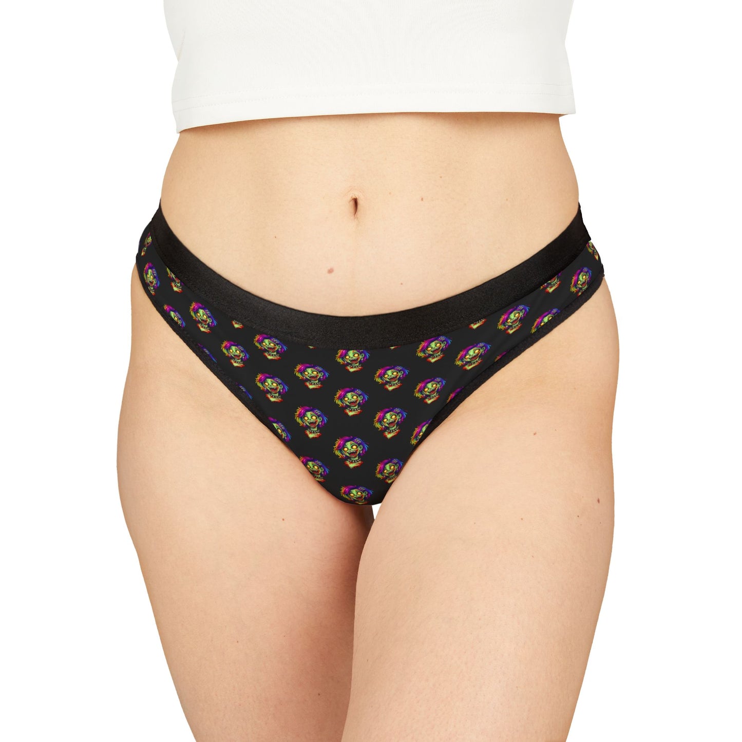 Skull Pattern Women's Thong — Colorful Gothic Skull Print