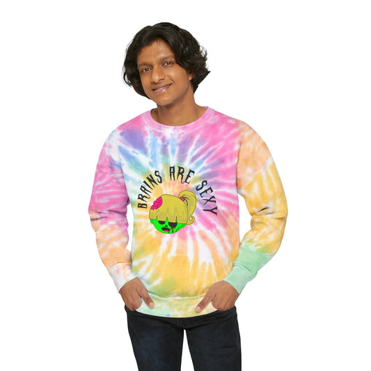 "Brains are Sexy" Girl Zombie Tie-Dye Sweatshirt