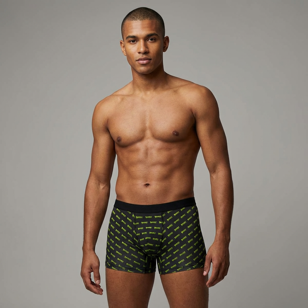 Boxers — Green Bone Pattern Men’s All-Over Print Boxer Briefs