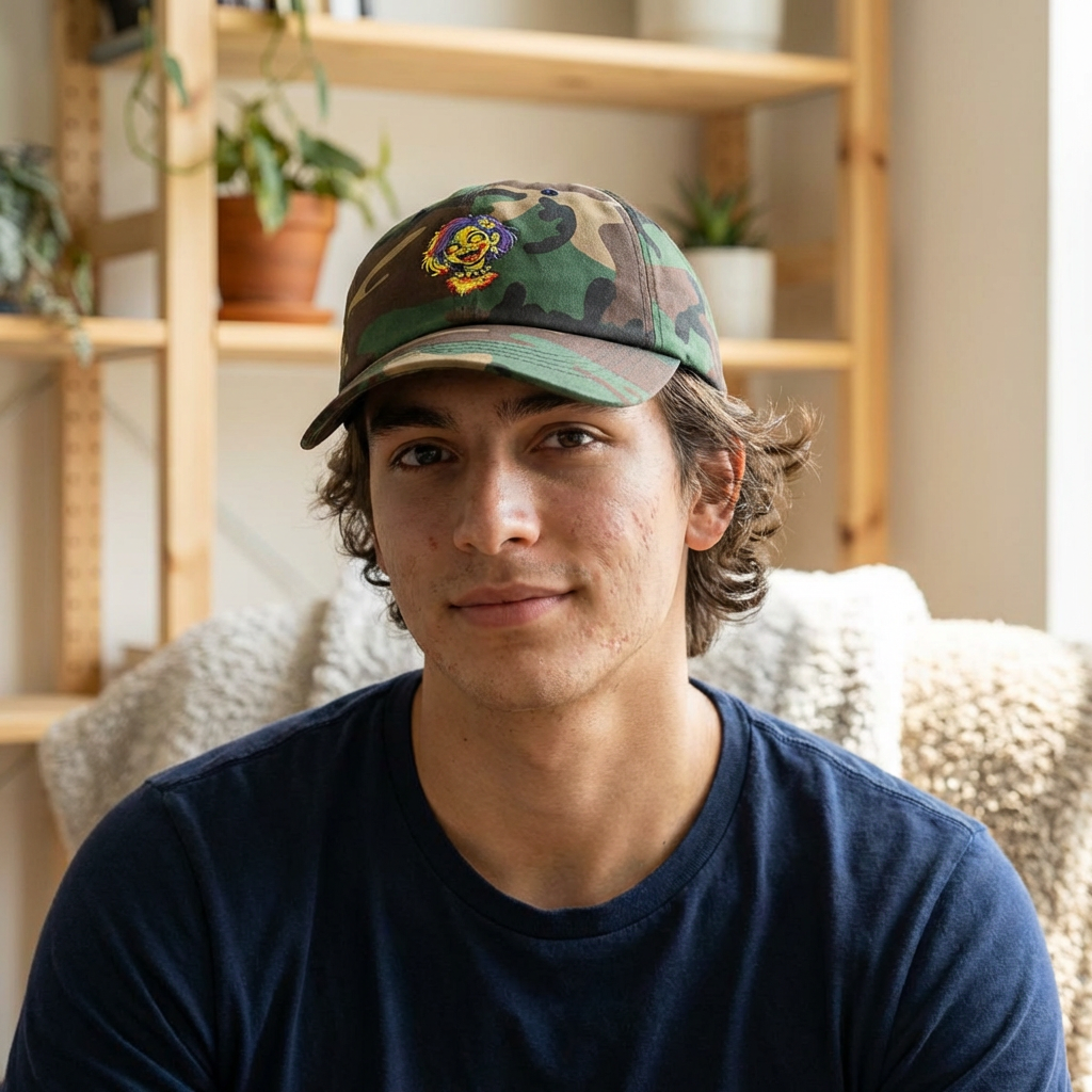 Skater Punk Clown Dad Cap — Embroidered Colorful Grunge Logo Hat