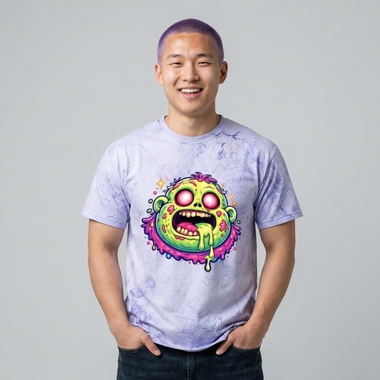 Zombie Brain Graphic T-Shirt — Colorful Creepy Drippy Design