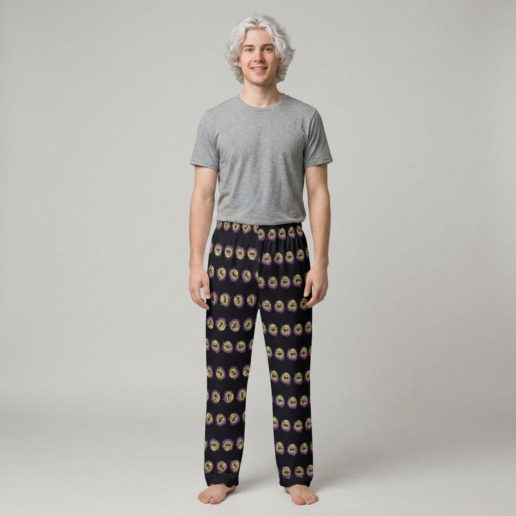 Men's Pajama Pants - Retro Doughnut Pattern All-Over Print Loungewear