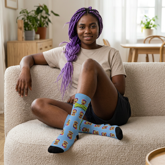 Baby Blue Boy Zombie Crew Socks
