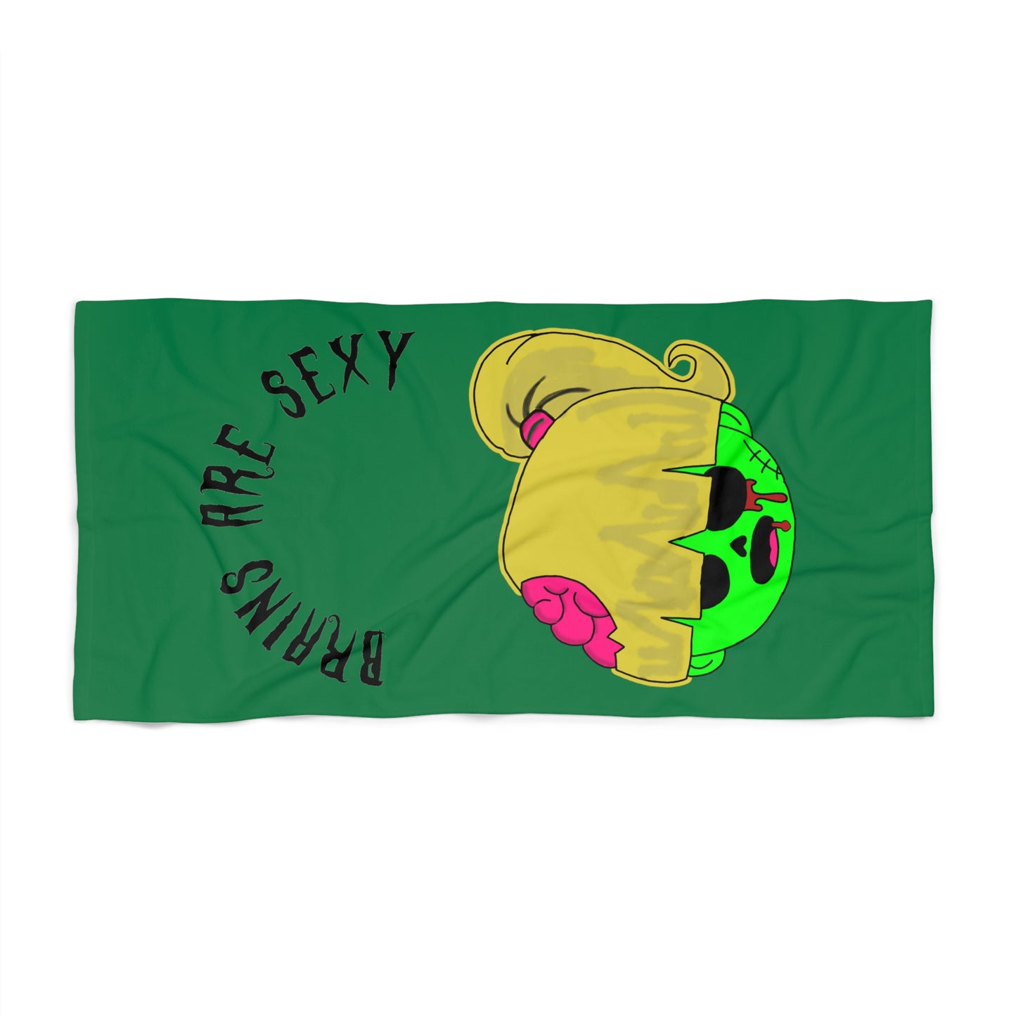 "Brains are Sexy" Girl Zombie Beach Towel