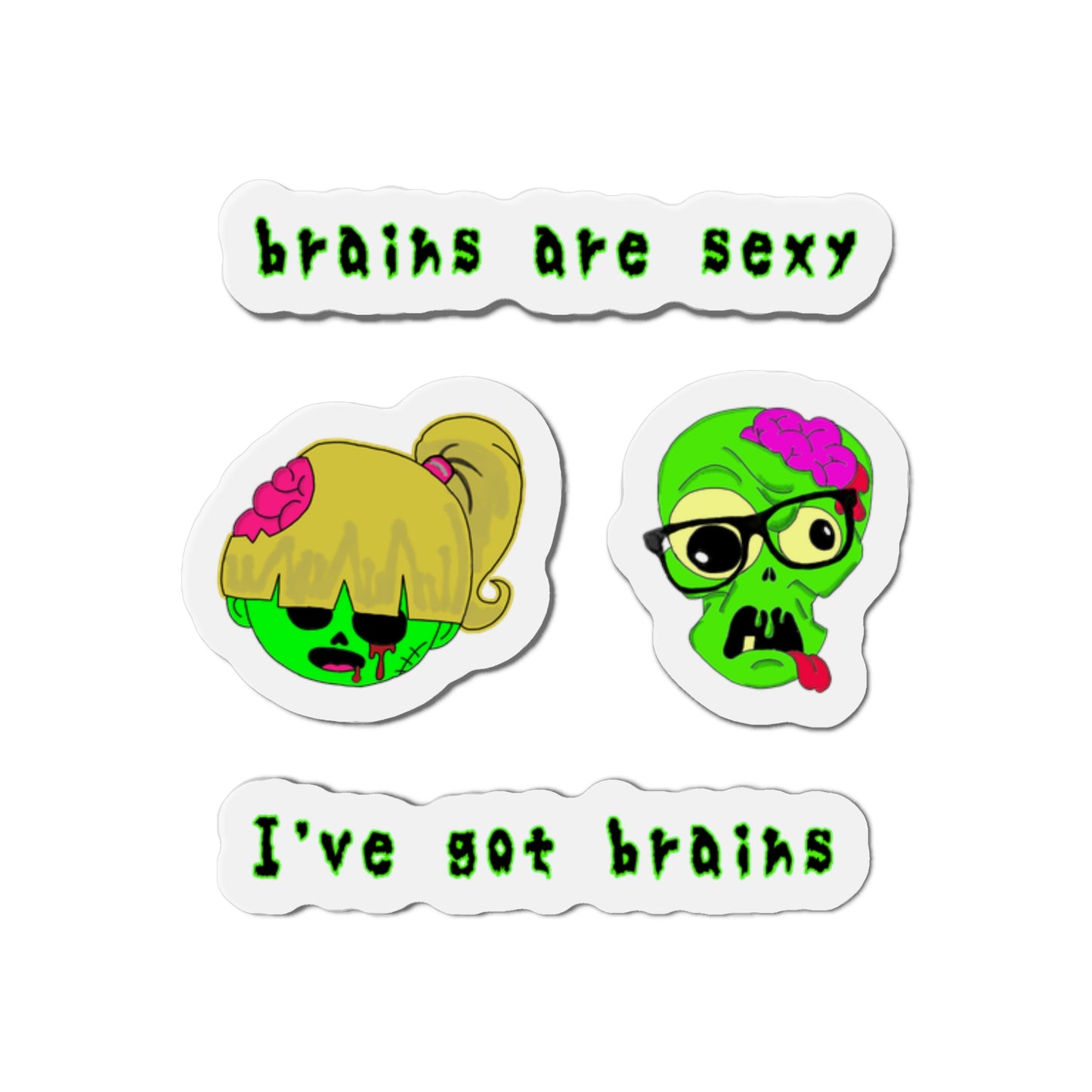 Zombie BrainZ Die-Cut Magnets