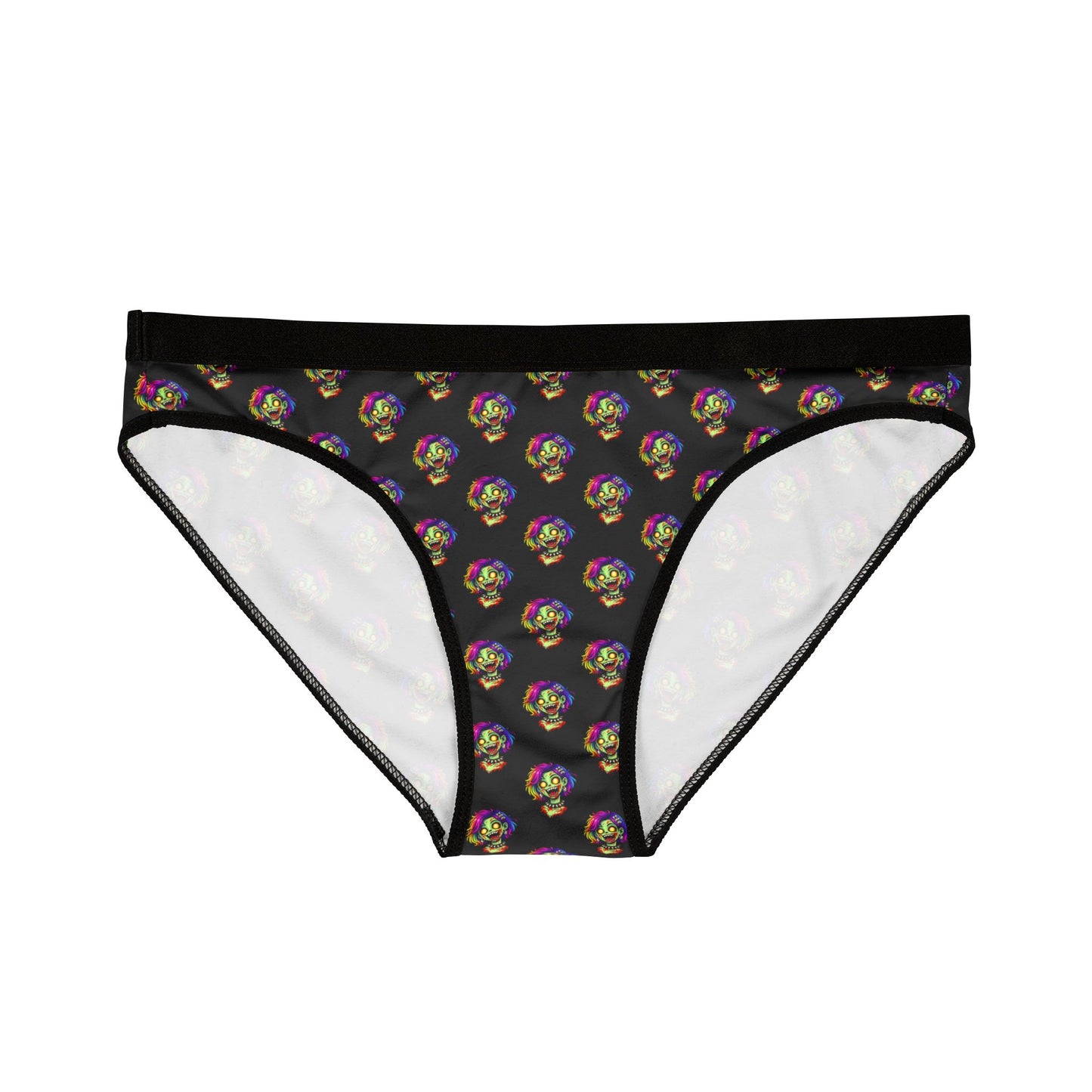 Women’s Bikini Panties — Black Rainbow Skull Allover Print