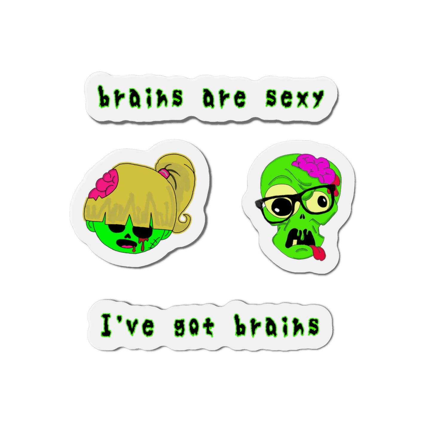 Zombie BrainZ Die-Cut Magnets