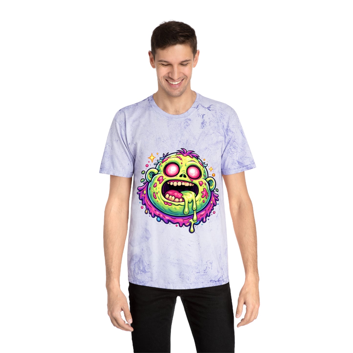 Zombie Brain Graphic T-Shirt — Colorful Creepy Drippy Design