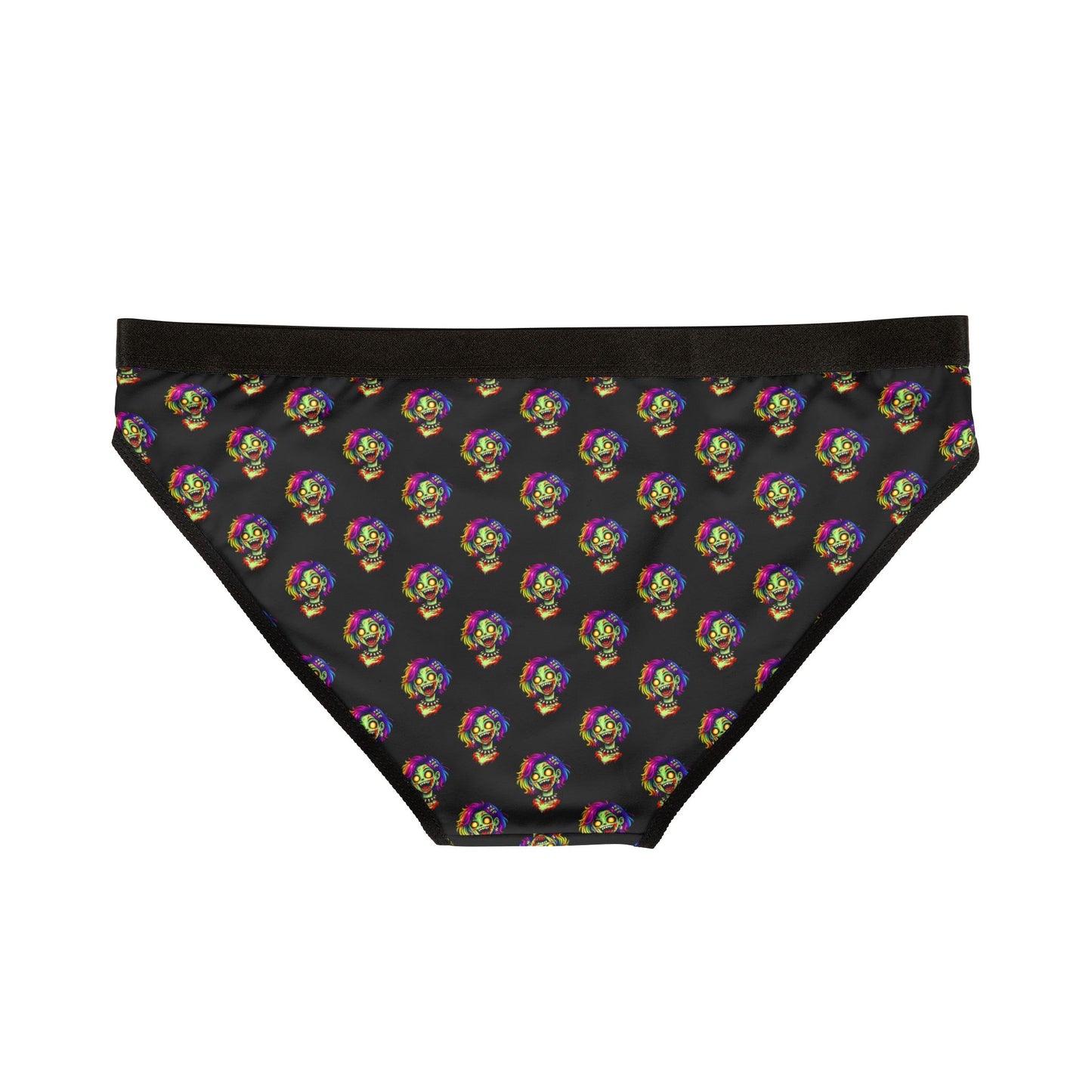 Women’s Bikini Panties — Black Rainbow Skull Allover Print