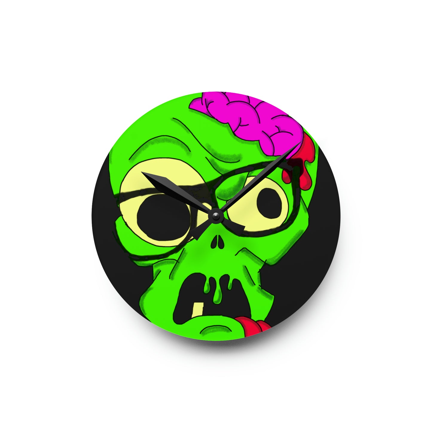 Nerdy Zombie Acrylic Wall Clock