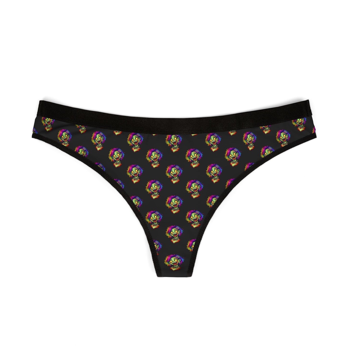 Skull Pattern Women's Thong — Colorful Gothic Skull Print