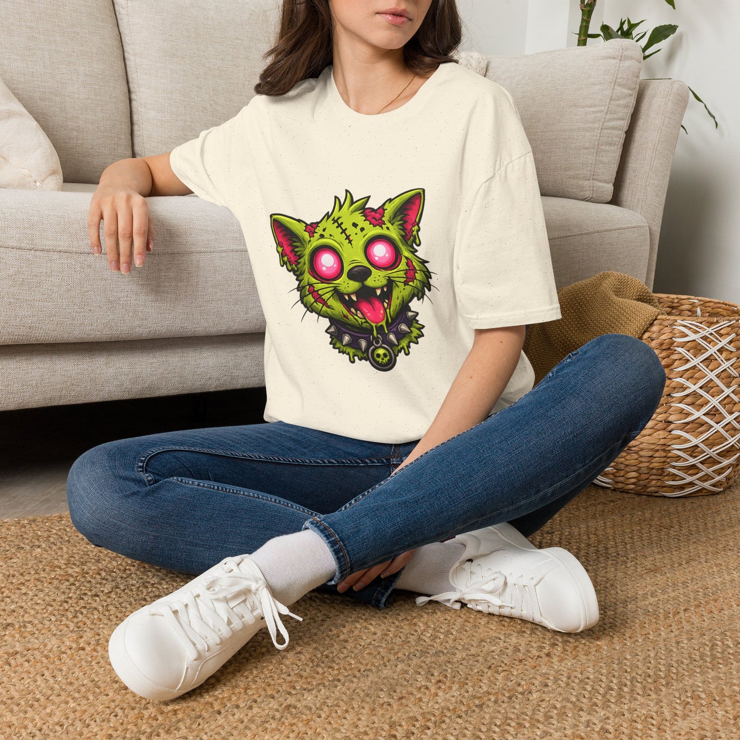 Zombie Cat Graphic T-Shirt