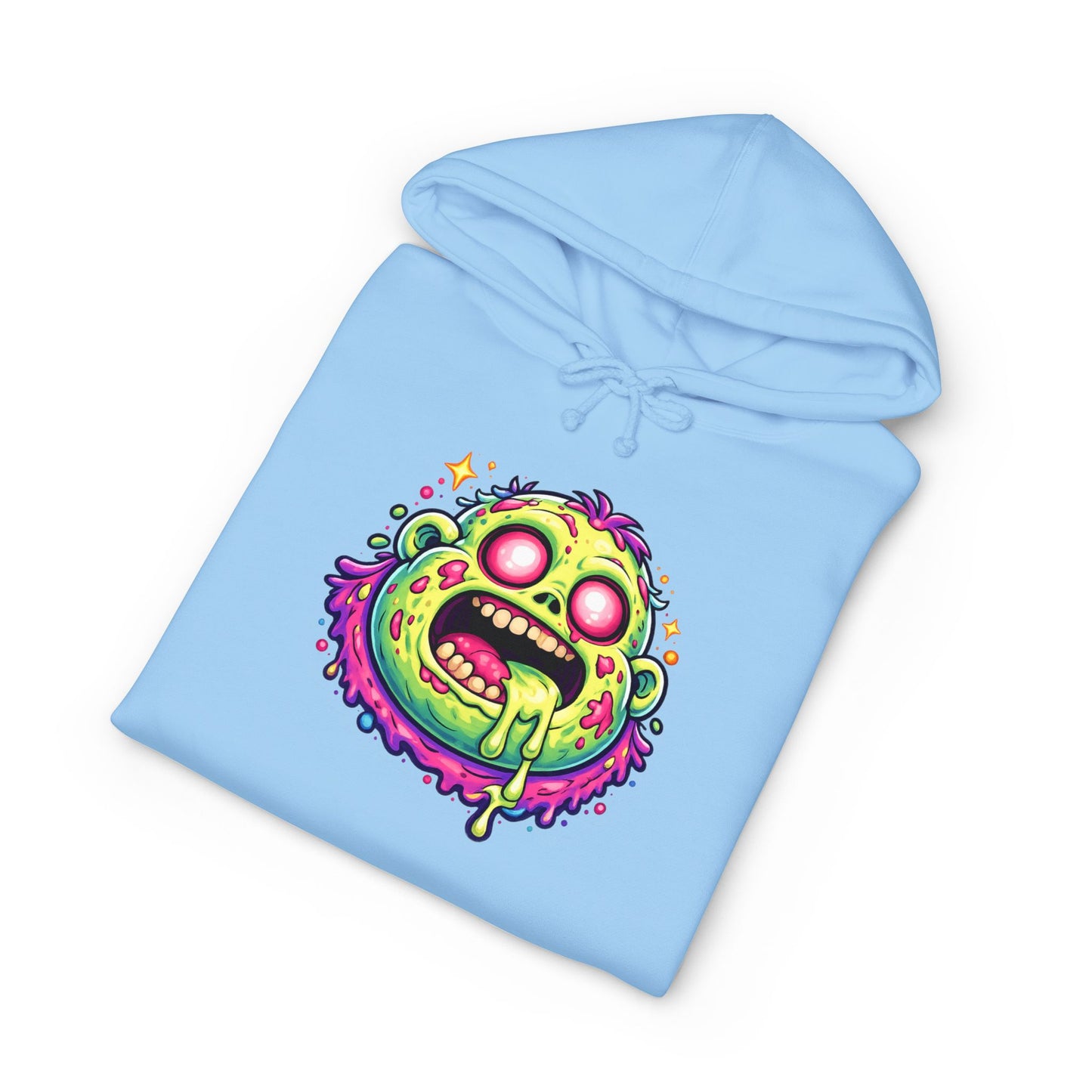 Zombie Brain Graphic Hoodie — Neon Dripping Skull Streetwear