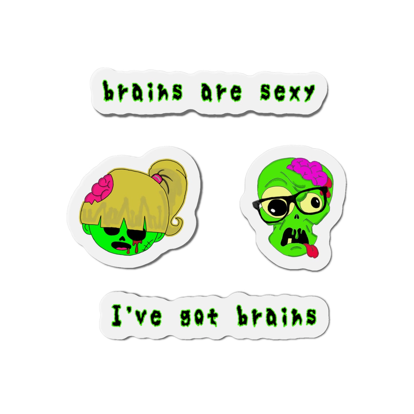 Zombie BrainZ Die-Cut Magnets