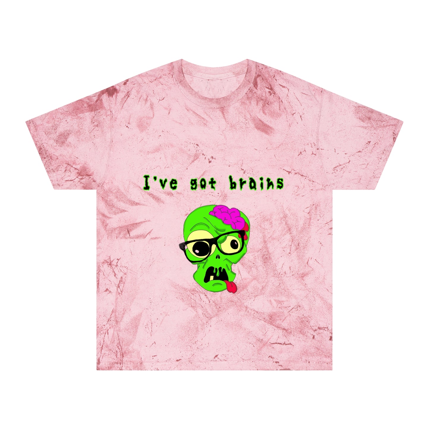 "I've got brains" Color Blast Nerd Zombie T-Shirt