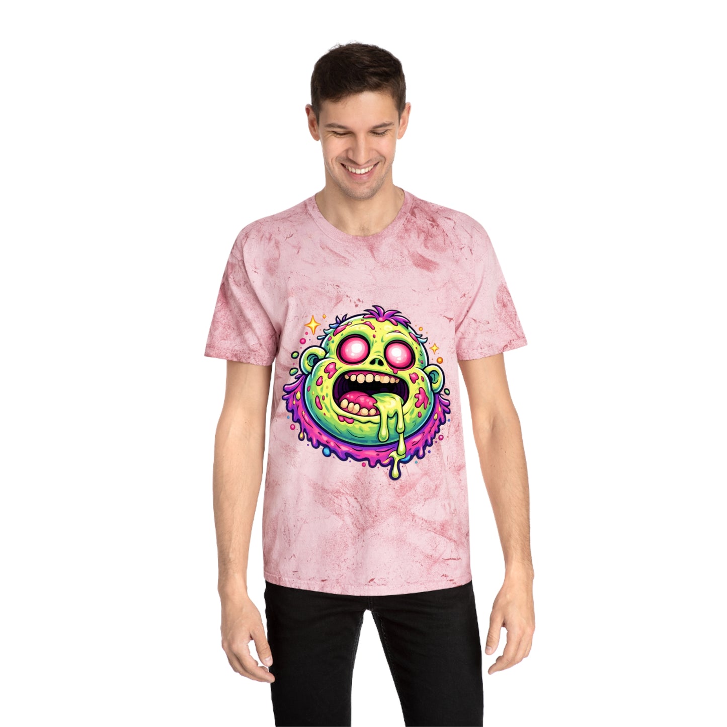 Zombie Brain Graphic T-Shirt — Colorful Creepy Drippy Design