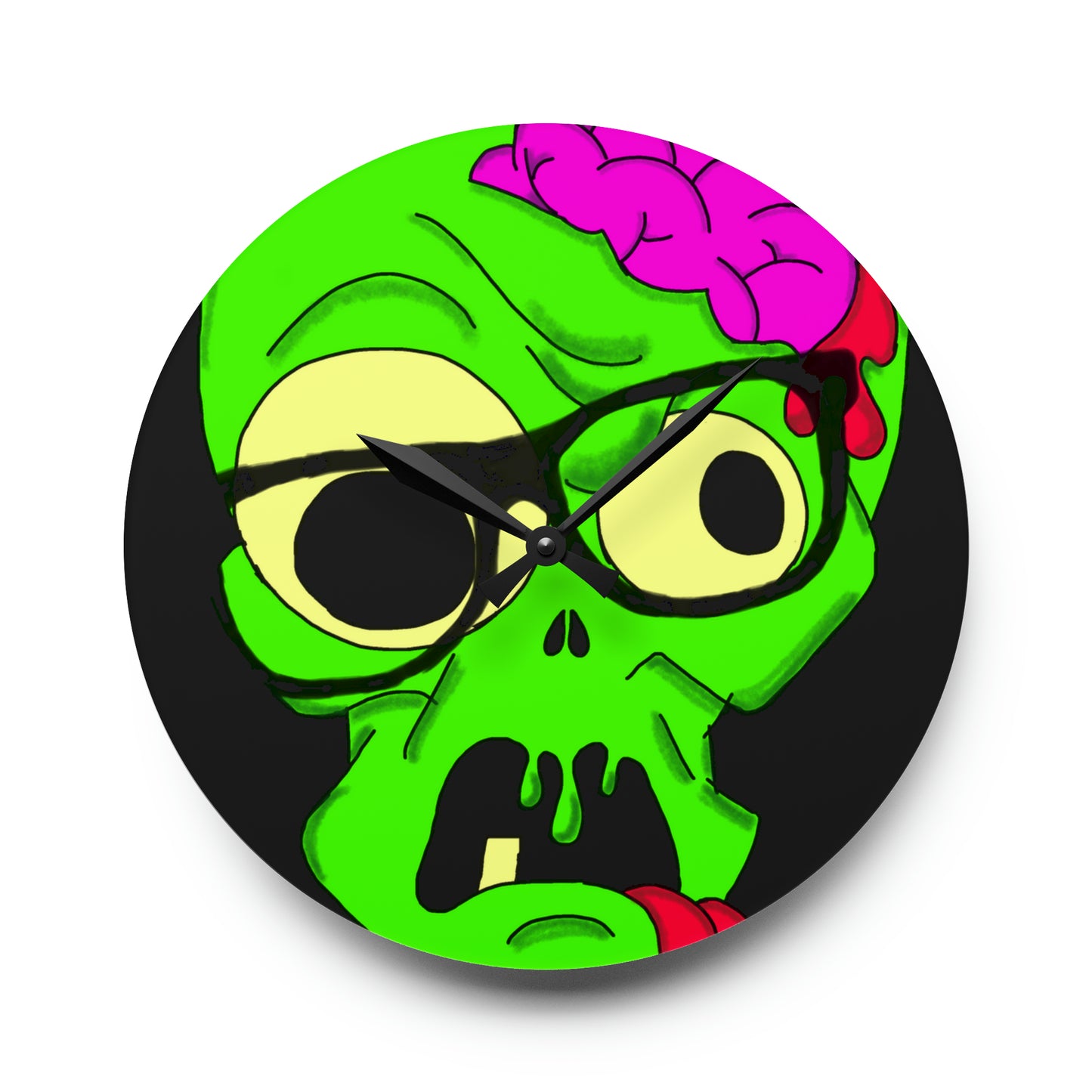 Nerdy Zombie Acrylic Wall Clock