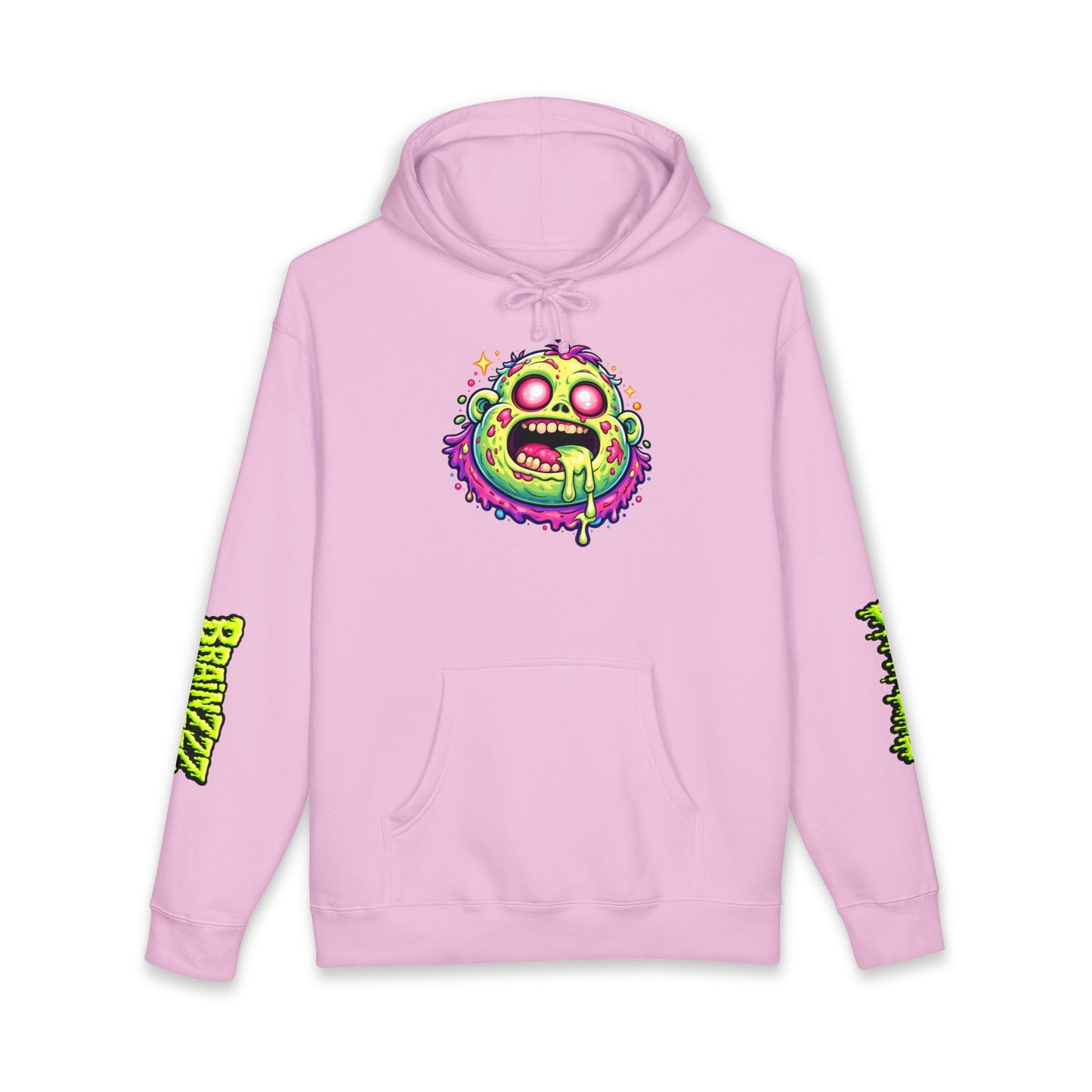 Zombie Brain Graphic Hoodie — Neon Dripping Skull Streetwear
