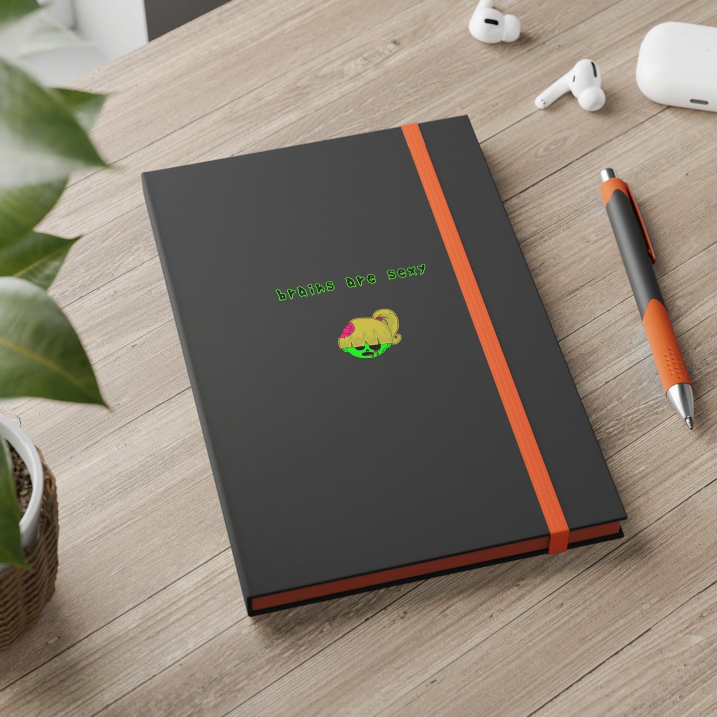 "Brains are Sexy" Color Contrast Notebook - Ruled