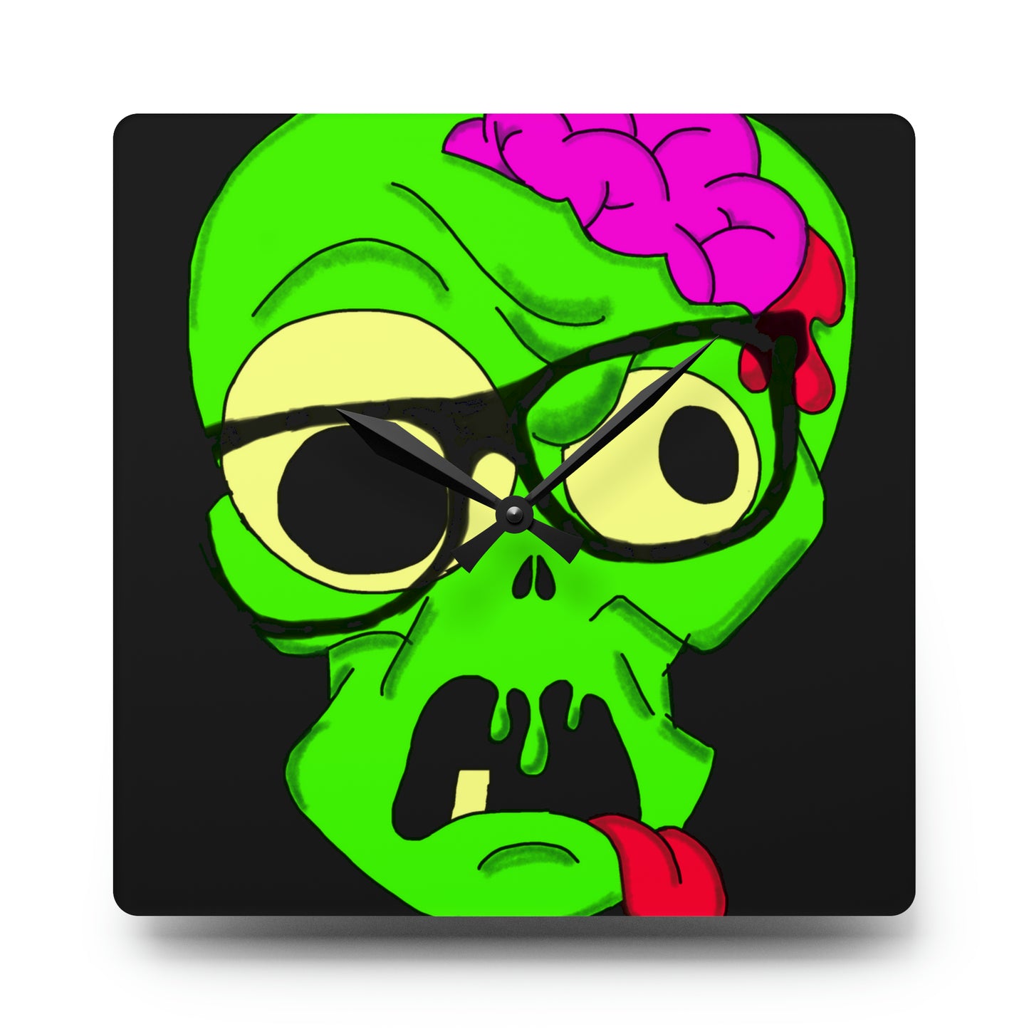 Nerdy Zombie Acrylic Wall Clock